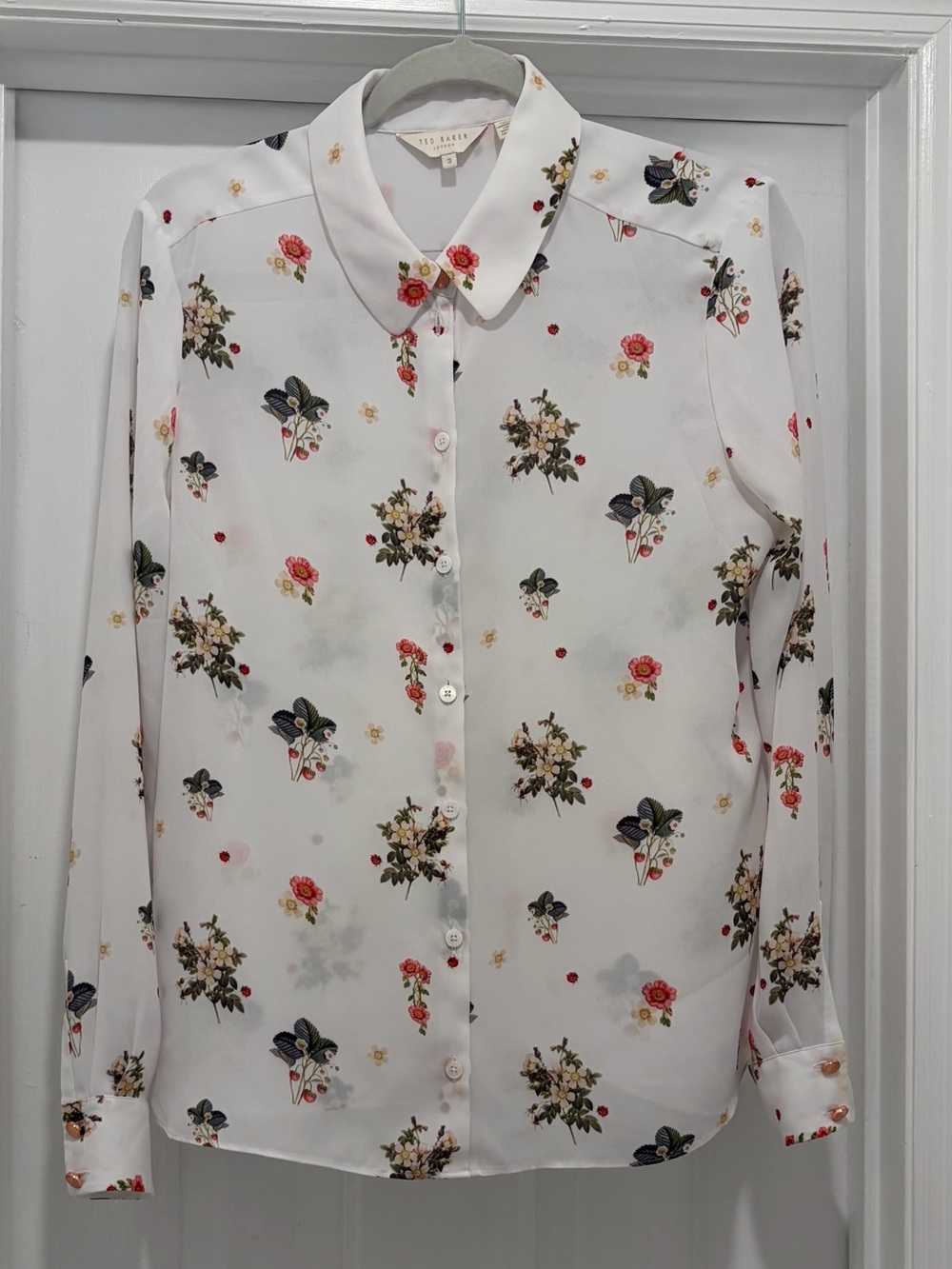 Ted Baker London "Simma" Floral Print Blouse - Size 3 (US 8)